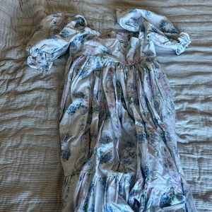 Selkie Blue Floral Puff dress
